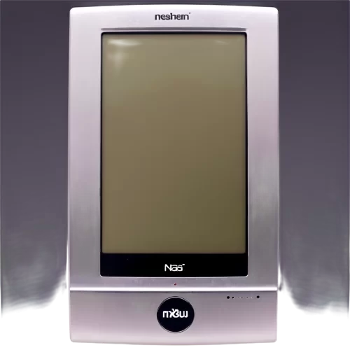 a nas device with a screen, made of metal
