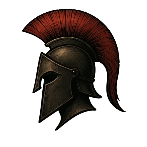 spartan helmet with crest, side profile