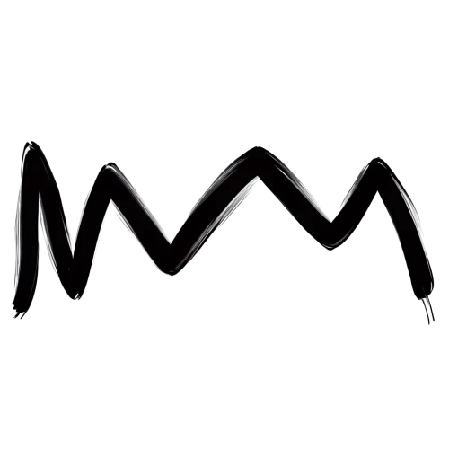 Single bold brush stroke with curvy organic zigzag shape and rough edges, isolated on a transparent background.