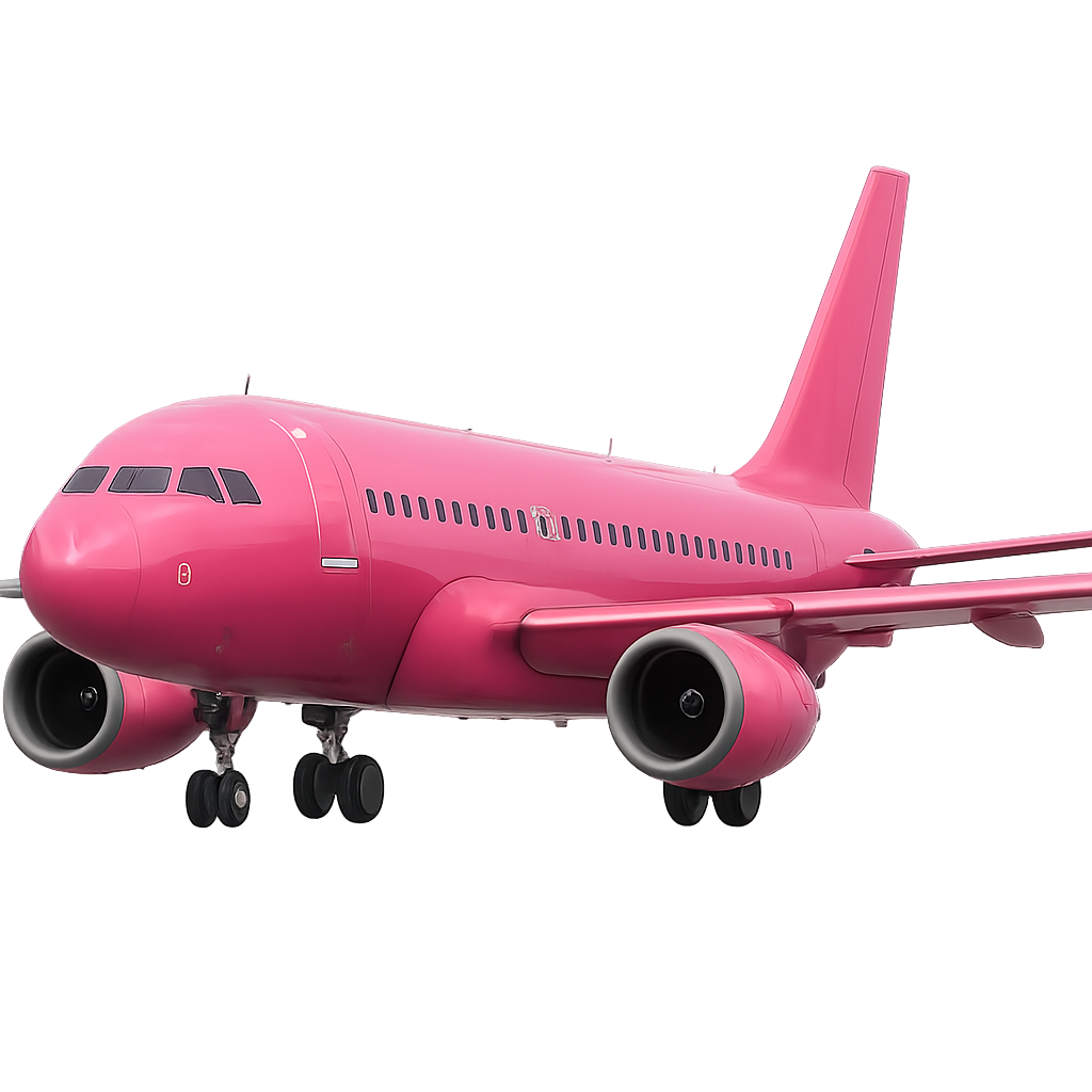 Un avión rosa muy guay muy realista
