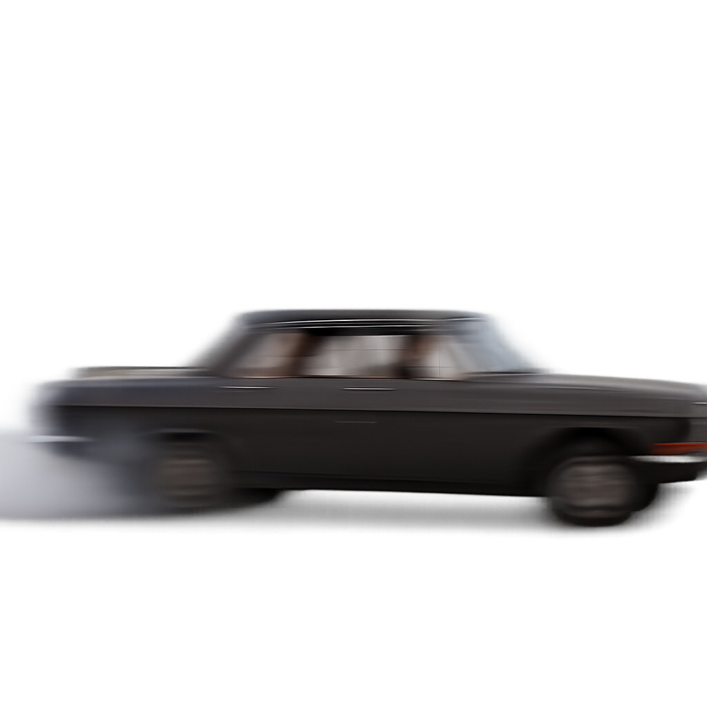 Picture from below of a speeding old car